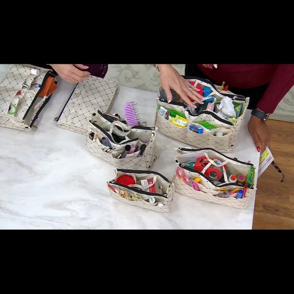 Periea Set 4 Purse Makeup Drawer Organizers & 4 Black & Gold Gift Bags NWT - Picture 7 of 13